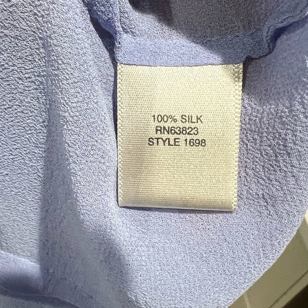Vintage Christopher & Banks 100% Silk‎ Ruffle Trim Top - Picture 8 of 8